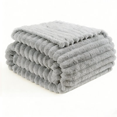 Léger à rayures - jeté en molleton doux de 300 g / m², couverture à rayures décorative et cadeau pour canapé, lit, canapé et salle de climatisation.
