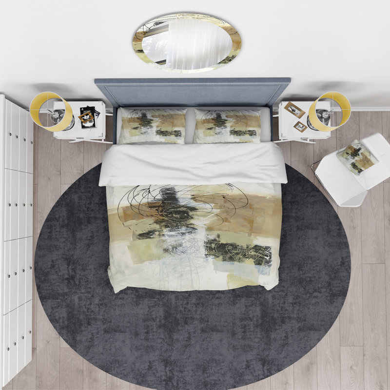 Glam Cream Dream I - Ensemble de housse de couette moderne et contemporain - Microfibre de polyester
