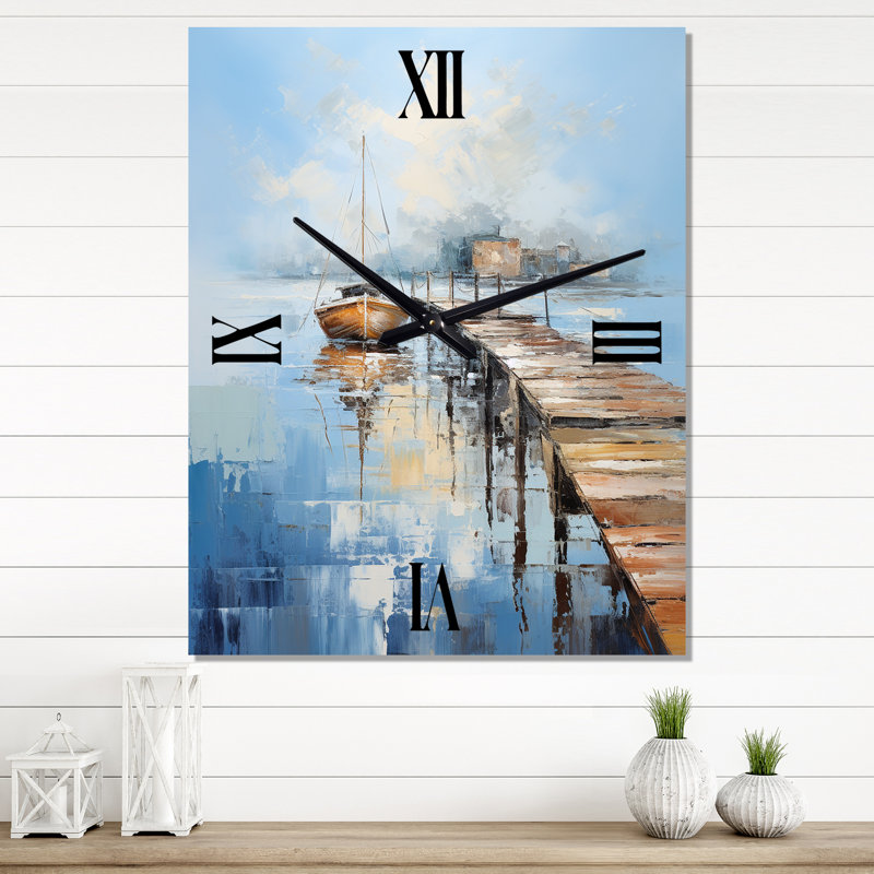 Jefto - Horloge murale nautique et de plage surdimensionnée, Moyen