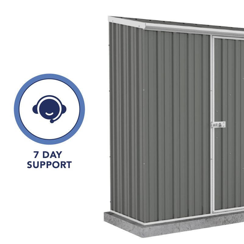 Absco 7x3 Gray Galvanized Steel Storage Shed Kit