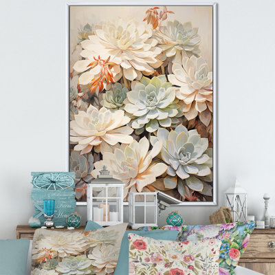 " Minimalism Beige Geraniums "