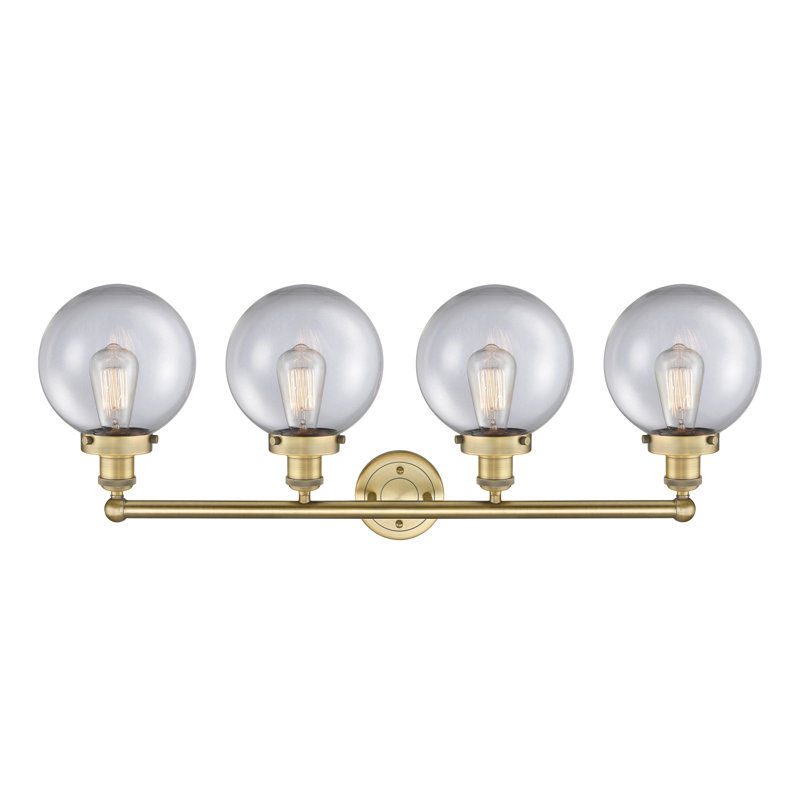 Alphonsa 4 - Light Dimmable Vanity Light, Clear, Brushed Brass