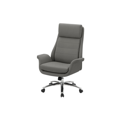 Fauteuil de bureau, hauteur réglable, accoudoirs, ergonomique, pivotant, bureau d'ordinateur, travail, aspect cuir, métal, contemporain, moderne
