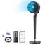 DREO 8 po Ventilateur de plancher à piédestal intelligent avec télécommande, 9 vitesses, 20 Db silencieux, oscillation 3D à 120 °, hauteur réglable de 38 po à 42 po - gris