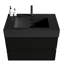 Meuble-lavabo moderne de 30 po avec fixation murale, lavabo une pièce noir mat, tiroirs doubles, panneaux de qualité E1, laque à base d'eau E0, système de fermeture silencieuse et silencieuse, capacité de charge du tiroir de 55 lb