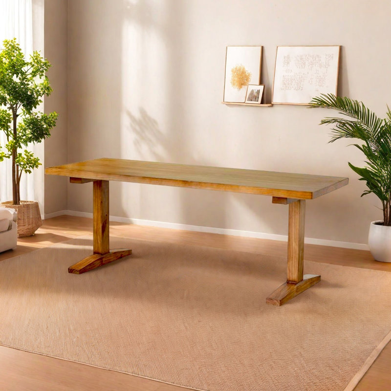 Modern Minimalist Solid Wood Desk, 29.53"H x 62.99"W x 29.53"D