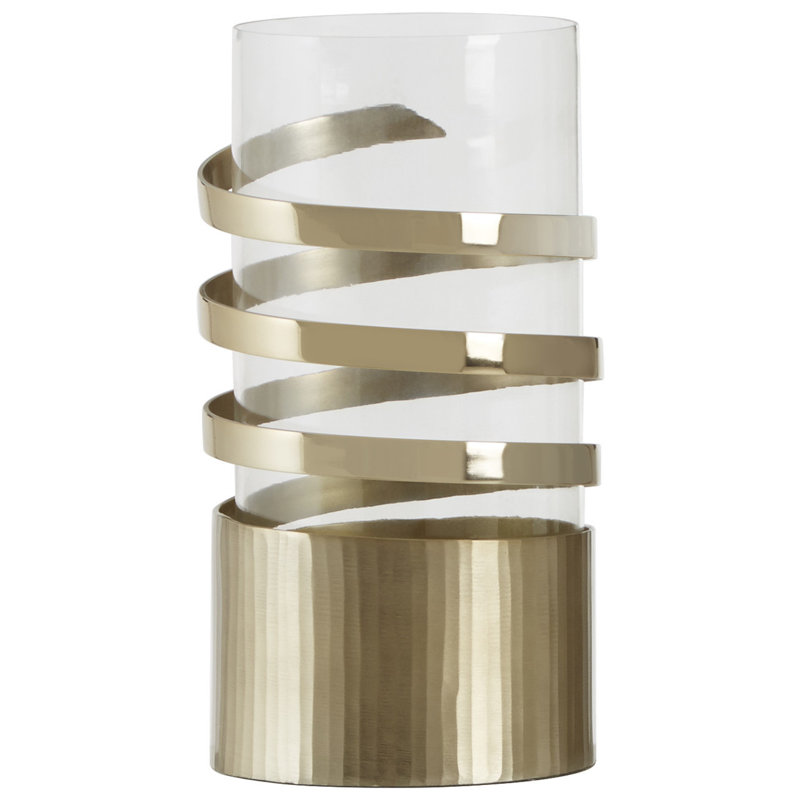 Tia Aluminum Tabletop / Centrepiece Hurricane, 28cm H x 14cm W x 14cm D