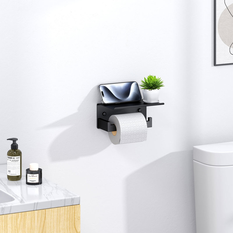 Porte-papier hygiénique mural, Noir mat