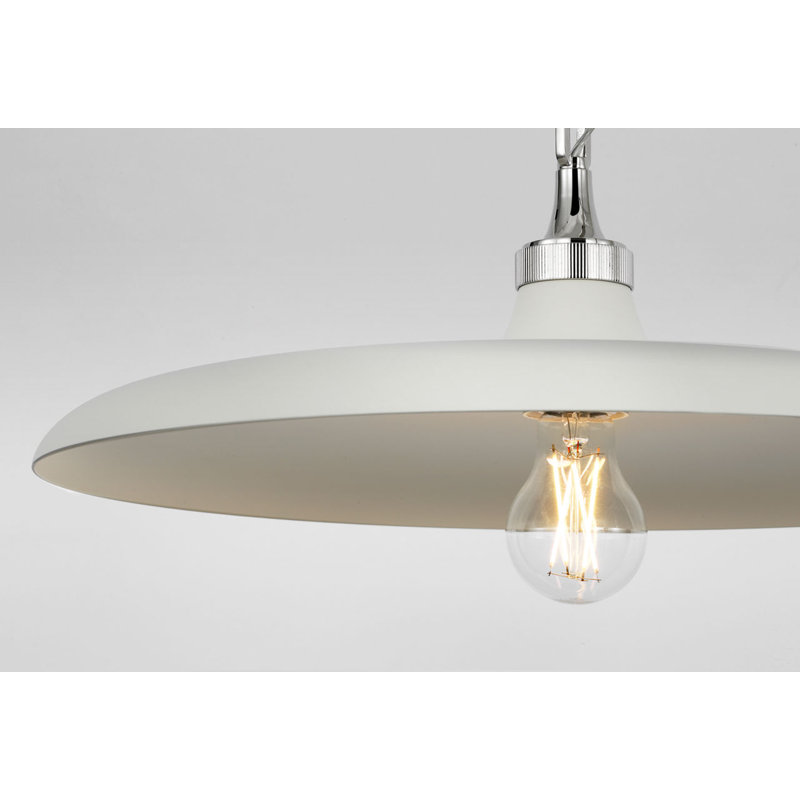 Piatto 63" Linear Pendant with Shade, Polished Nickel/Plaster White