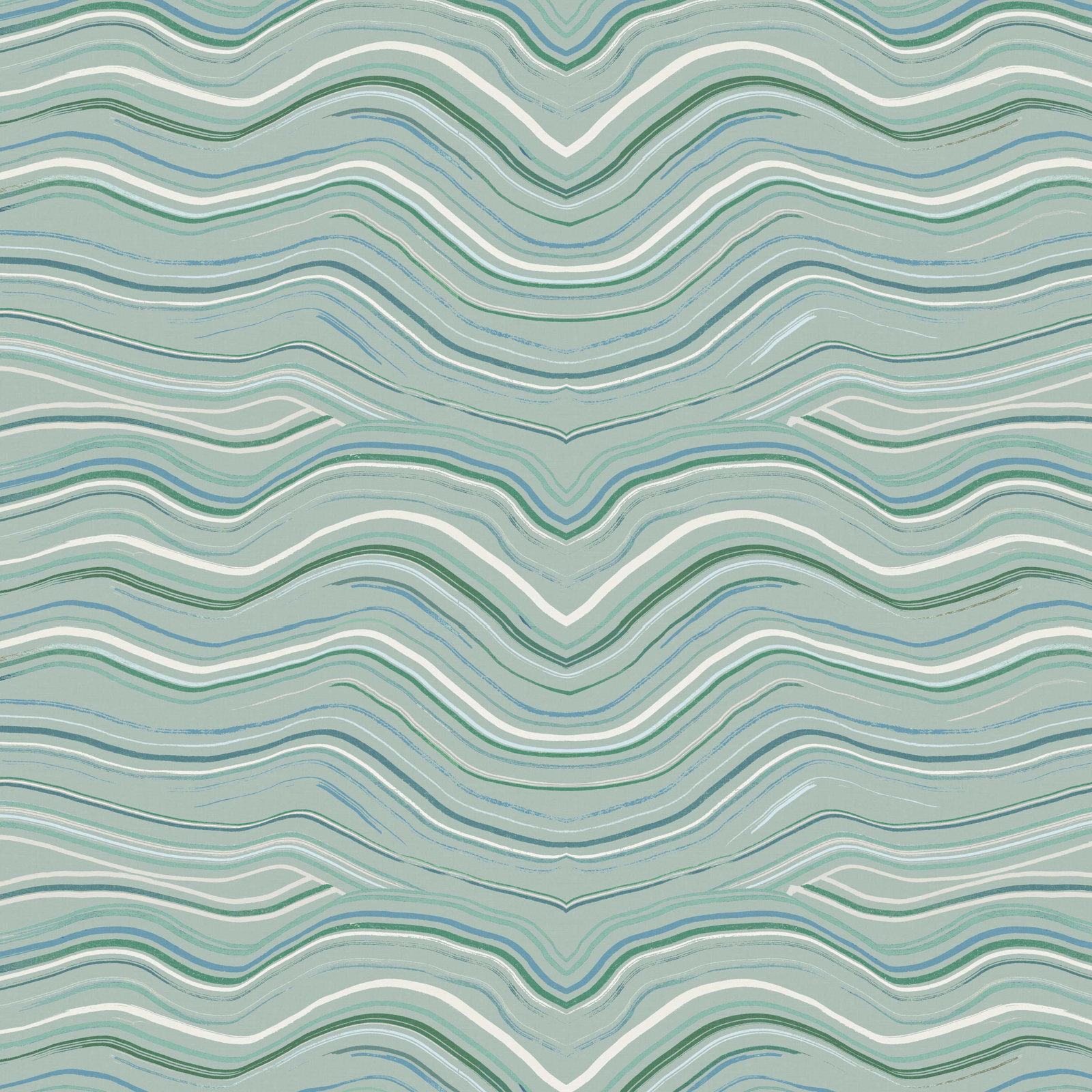 Barley Upholstered Bench, Makes Waves Blue Mist