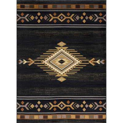Tribes GC_YLS4001 Black Southwest Area Rug
