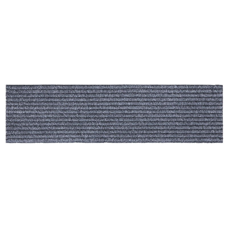 Gray Ribbed Non-Slip Rubberback Stair Treads, 8" x 30", 7 Pack