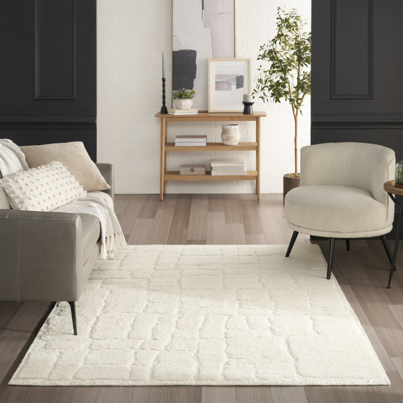 Nourison Tatevik 5'3" x 7'5" Ivory Modern Indoor Rug, Rectangle 5'3" x 7'5"