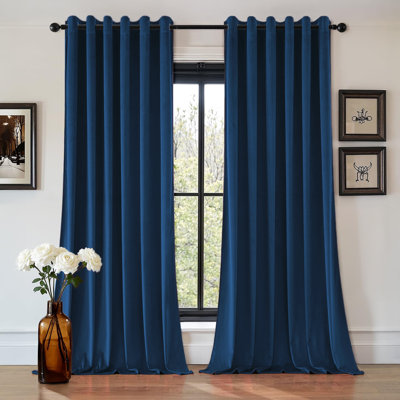 Aspire Homeware 100% Velvet Eyelet Room Darkening Curtains Pair for Soft and Elegant Window Look