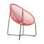 Méridienne portative de patio moderne, structure en acier, corde rouge brique pour l'intérieur et l'extérieur