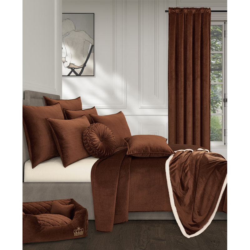 Terracotta Full Heavyweight Velvet Quilt Set