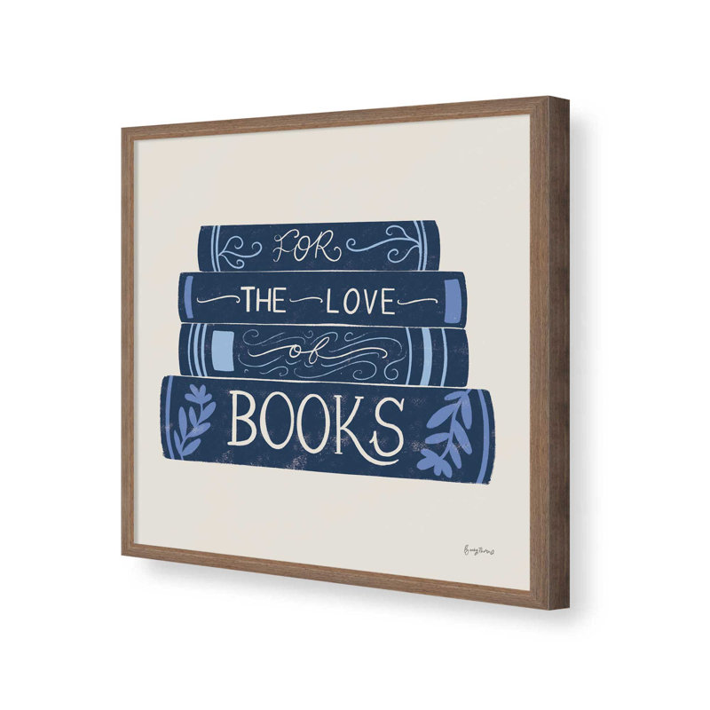«Bookish Blue III» par Becky Thorns, reproduction d'art, H 36 po x l 36 po, Brun