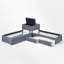 Lits plateforme doubles tapissiers en L avec lit gigogne-126184569