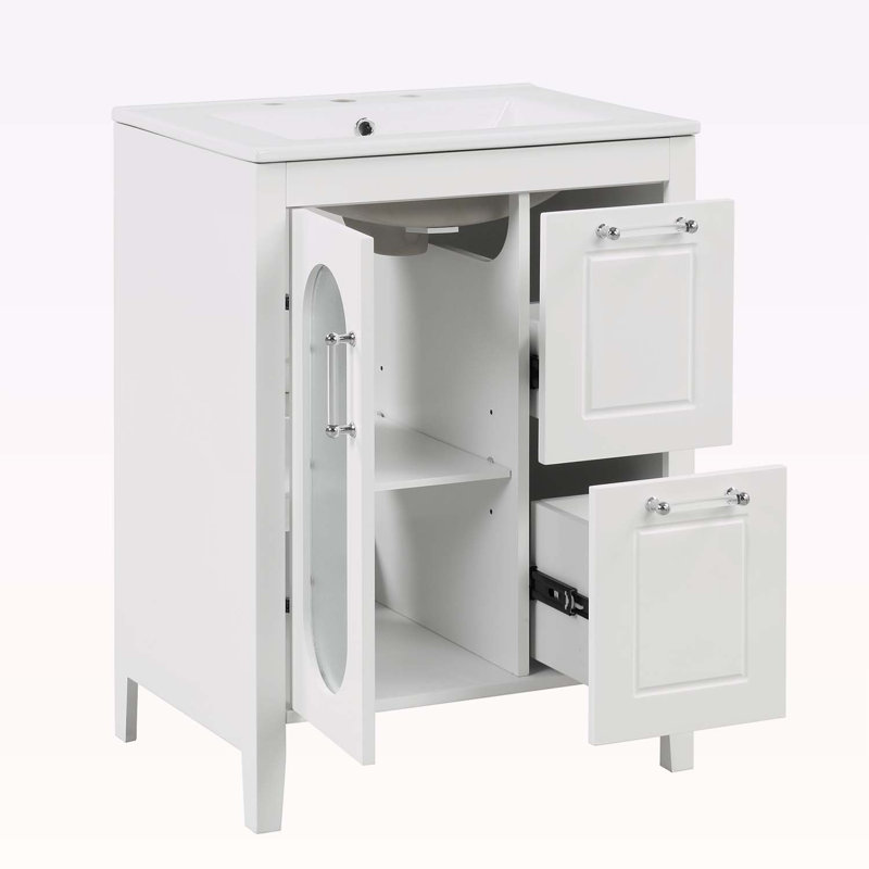 Meuble-lavabo 24 po avec lavabo, Blanc