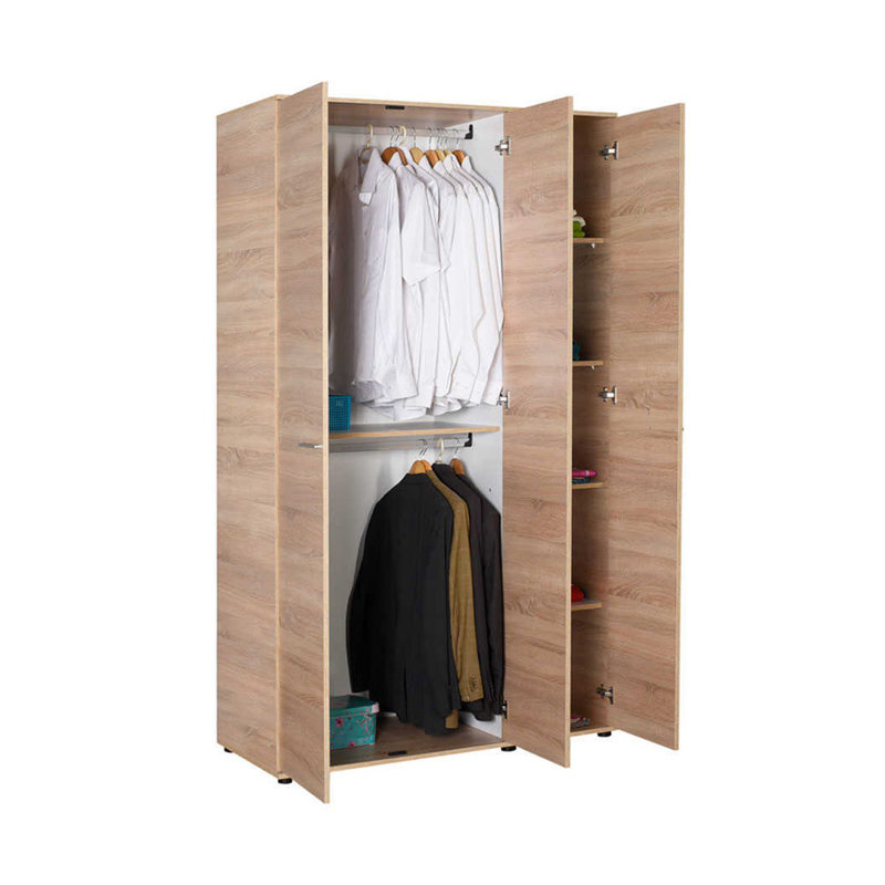 Haeng 3 Door Manufactured Wood Wardrobe