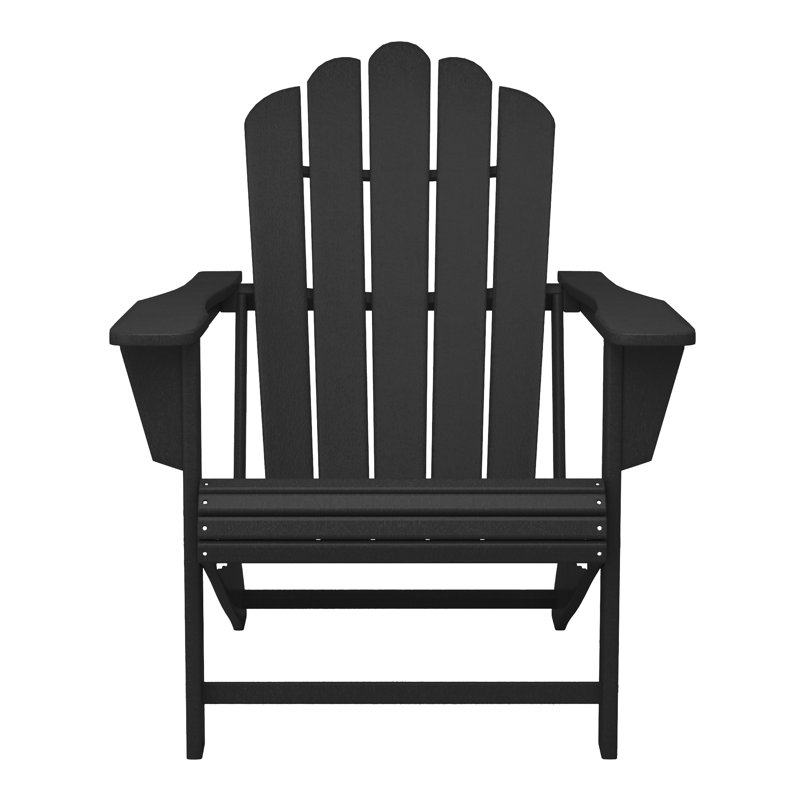 Outdoor Poly Adirondack Chair (Set Of 2), Black