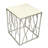 Kameral Square Marble End Table with Polished Stainless Steel Base