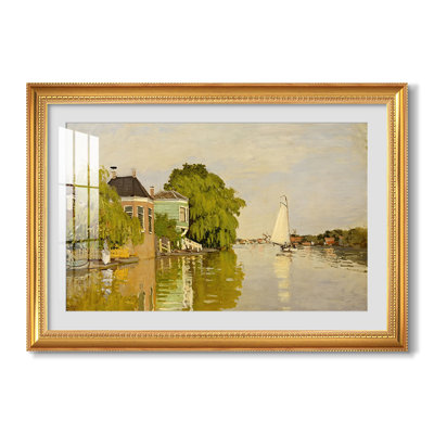 Houses on the Achterzaan, 1871-Claude Monet-Custom Framed Canvas