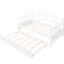 Lit de jour simple avec lit gigogne, construction en bois robuste pour une option de couchage supplémentaire dans les espaces fonctionnels blancs et en pin