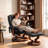 Leather Heated Massage Recliner Chair with Ottoman-1545968108