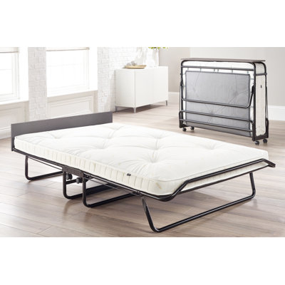 Lit pliant avec matelas à ressorts avec poche visiteur