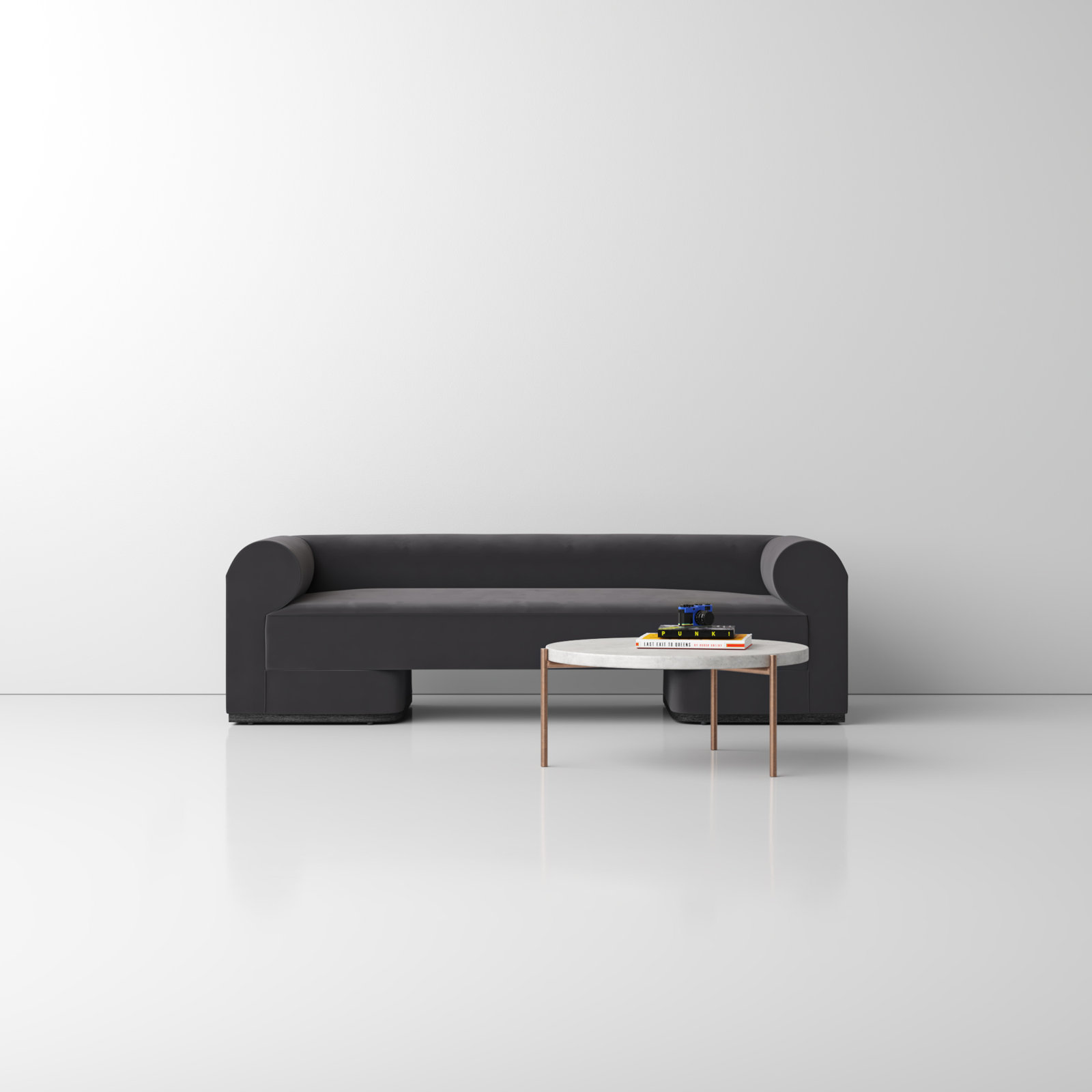 97" Sofa, Gunmetal, Gunmetal