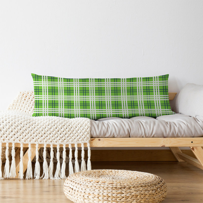Coussin de soutien en polyester Seattle, Vert/bleu marine/blanc, Microfibre