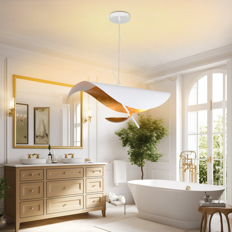 LED Chandelier, 23.6cm H x 23.6cm W x 10.6cm D, White