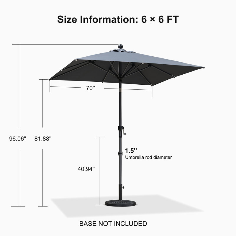 182cm Market Parasol, Gray