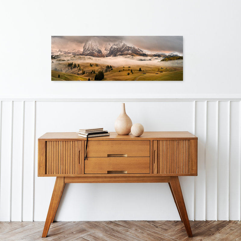 «Misty Mountain Valley», art dramatique paisible d'automne, H 36 po x l 12 po