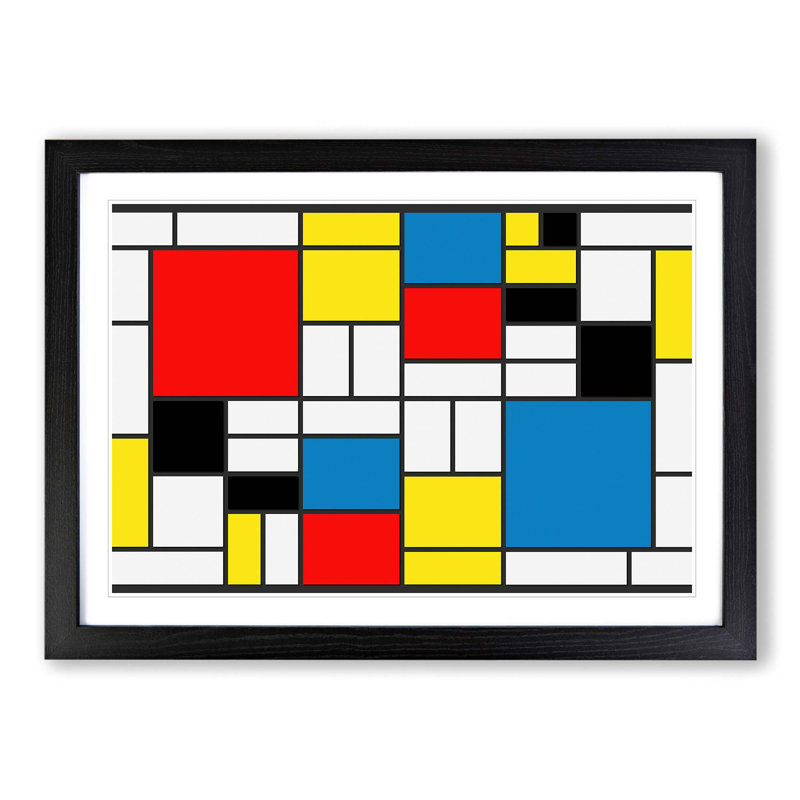Piet Mondrian - Single Picture Frame Print, Black