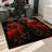 Red Rose Floral Area Rug, Flat Design, Machine Washable Non Slip, Indoor Decor for Living Room Bedroom Entryway Front Door Kitchen Balcony Apartment Cozy Home-129037011