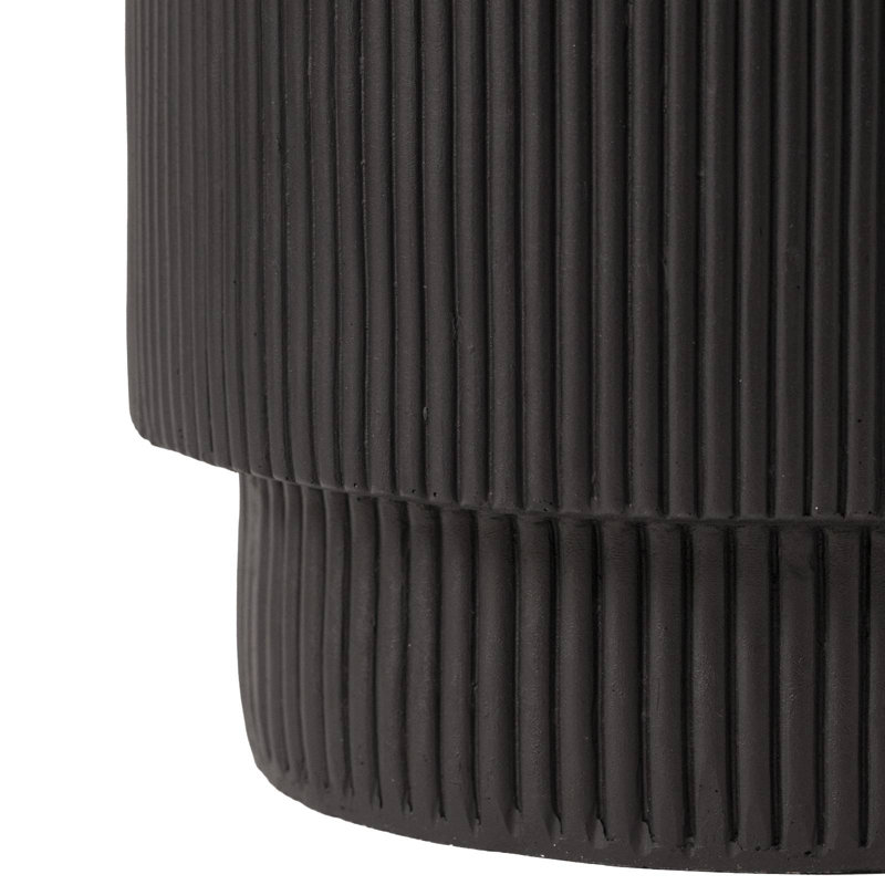Table d'appoint ronde en fibre de 14 po Biddlesden, Noir