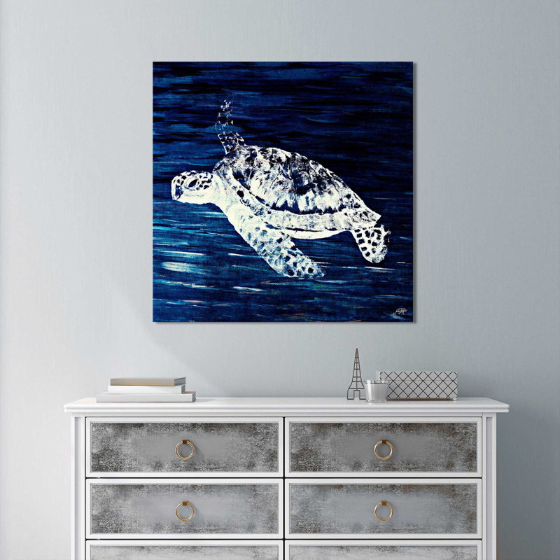 «Swim Along I», reproduction de peinture acrylique, H 18 po x l 18 po x P 1 po, Toile tendue