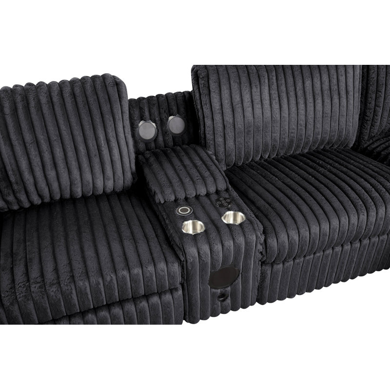 Canapé modulaire inclinable électrique Amelia Onyx