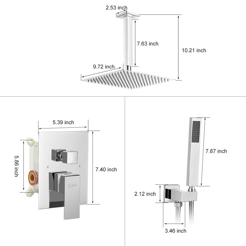 All-In-One Kit with Rough in-Valve, Polished Chrome
