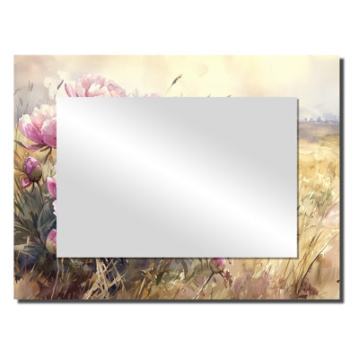 Pivoines par l'Open Prairie II - Art mural miroir floral - imprimé sur métal