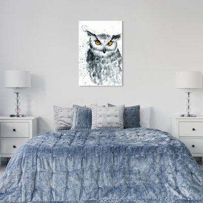 Splashed Owl"", Paint Splash Owl Modern White Canvas Wall Art Print For Baby Boy Room -  Loon PeakÂ®, 3D787880CE4A4367AA3311F95BE64DC6