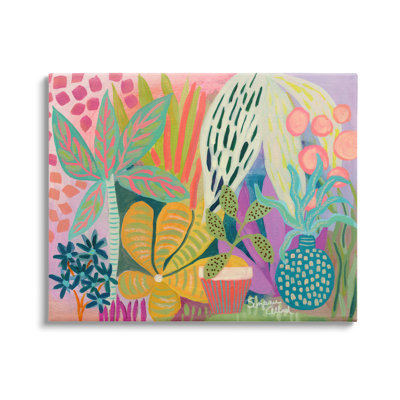 «Au-790-Canvas Modern Plants Abstract Shapes on Canvas» par Suzanne Allard, peinture