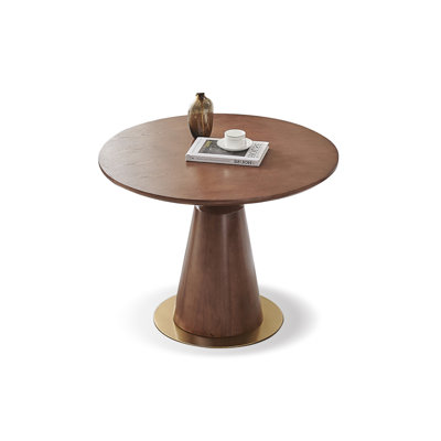 Nut-brown Round Solid Wood Dining table