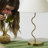 Squiggle 22" LED Table Lamp with Twisting Base and Ivory Empire Shade-98278478