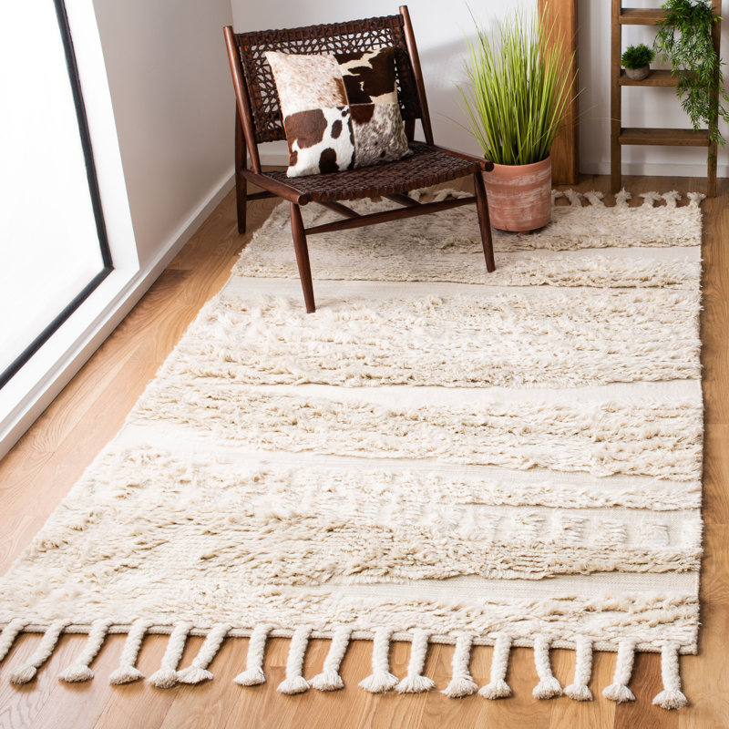 Bouscat Hand Woven Wool Abstract Rug, Rectangle 9' x 12'