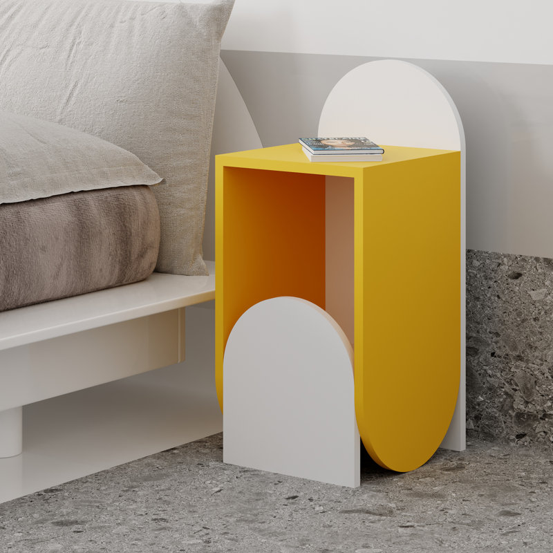 Chaniyah 12.6'' W Nightstand, White/Yellow