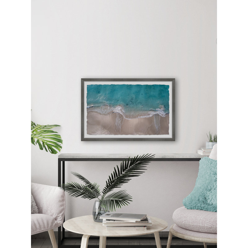 Turquoise Blue Water - Single Picture Frame Painting, 38 cm H x 45 cm W