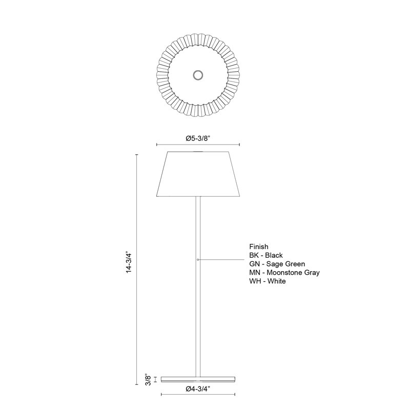 Dario LED Standard Table Lamp, Black
